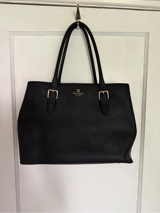 kate spade Handbags - kate spade Black Leather Tote with Gold Hardware